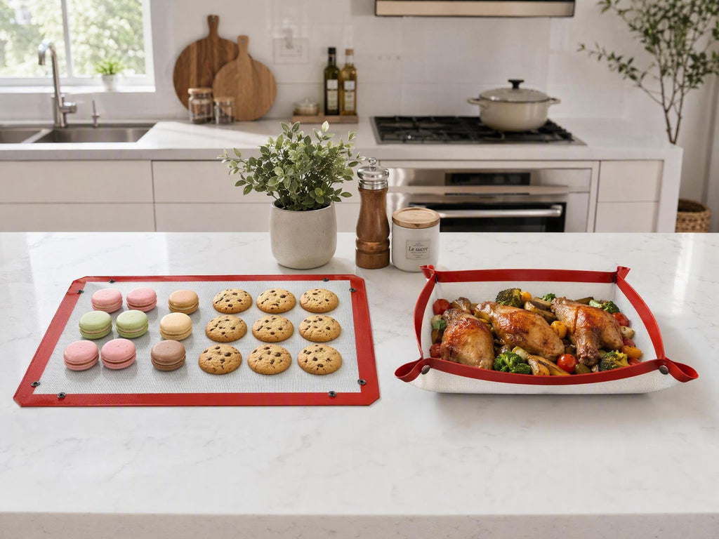 Locking Dials Silicone Fiber Baking Mat Form Leakproof Oven Liner