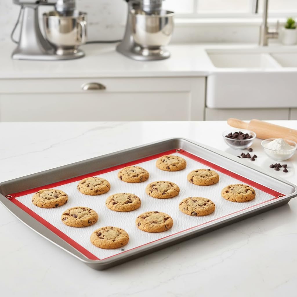 Locking Dials Silicone Fiber Baking Mat Form Leakproof Oven Liner