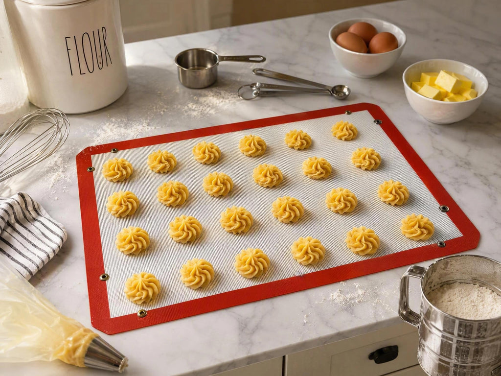 Locking Dials Silicone Fiber Baking Mat Form Leakproof Oven Liner