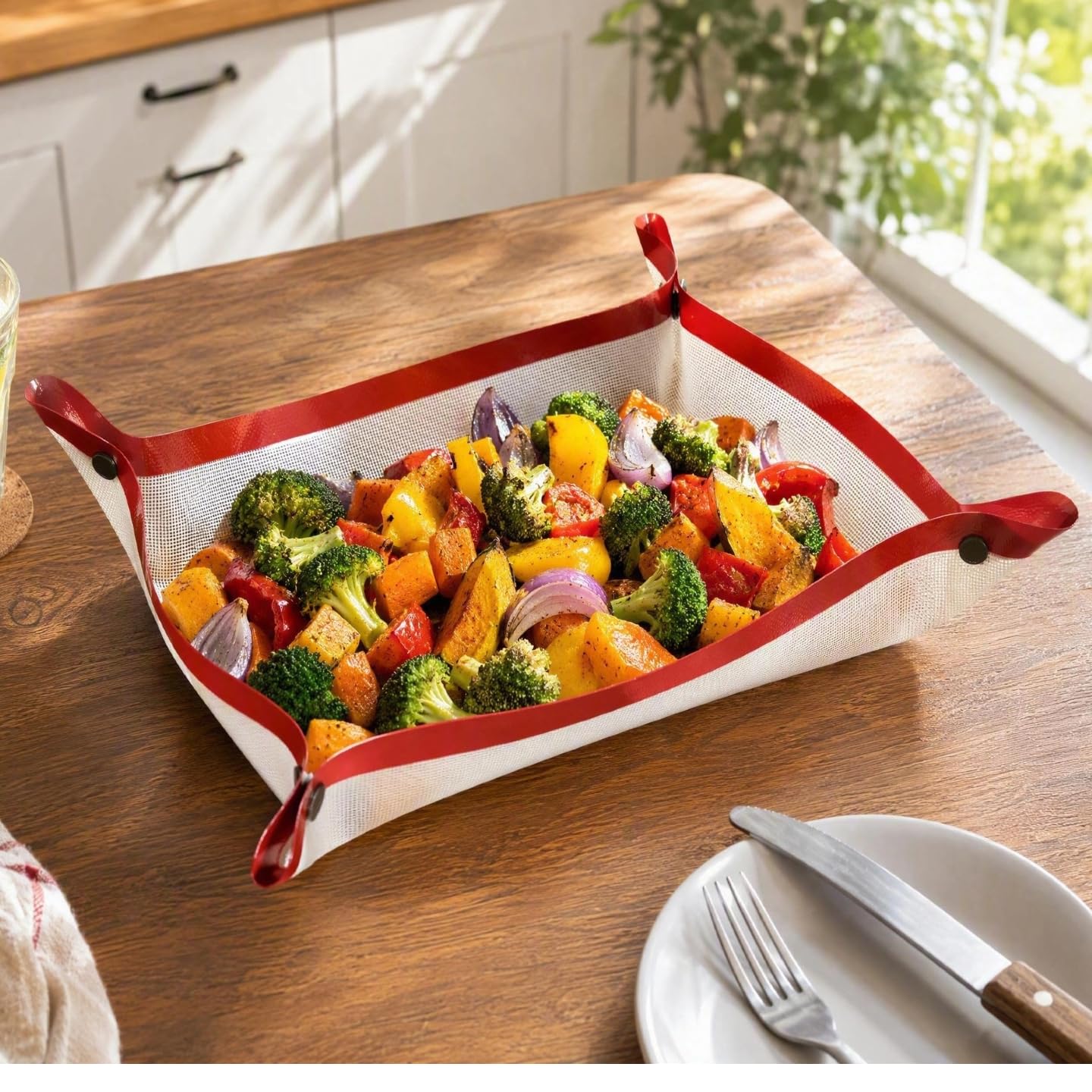 Locking Dials Silicone Fiber Baking Mat Form Leakproof Oven Liner