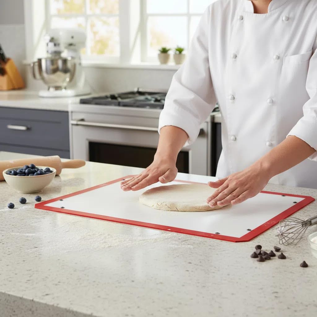 Locking Dials Silicone Fiber Baking Mat Form Leakproof Oven Liner